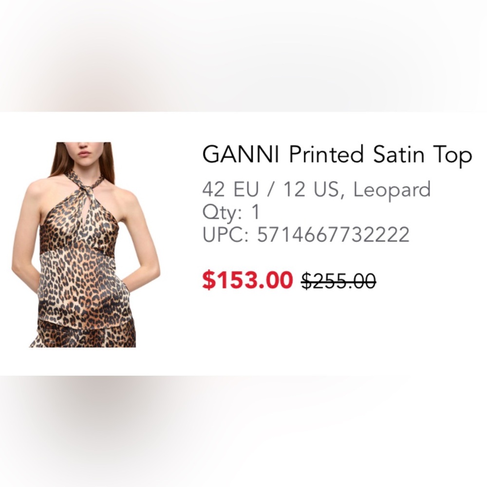 Ganni Brown Leopard Print Blouse NEW WITH TAGS